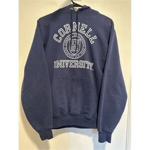JERZEES Vintage Cornell University Ivy League Hoodie Sz:S Navy Blue Pullover
